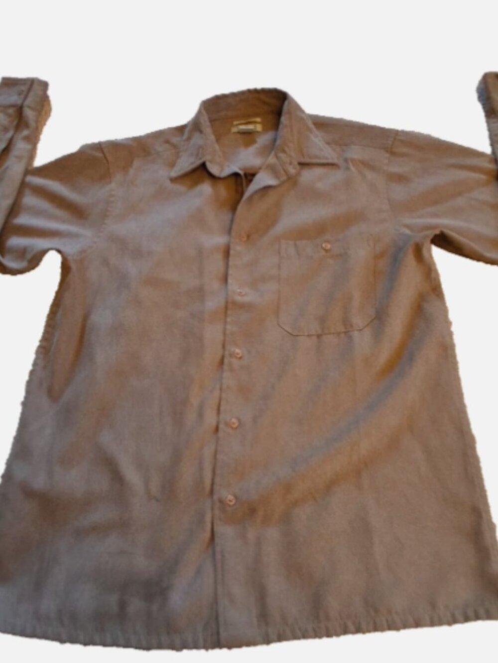 VTG RON CHERESKIN SUEDED LUXE Men’s Size M Tan Button Long Sleeve Pocket Shirt